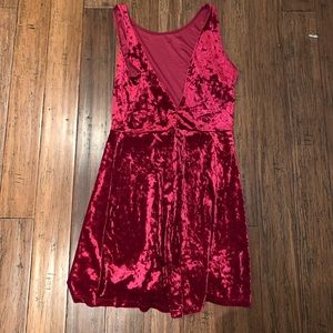 red velvet dress